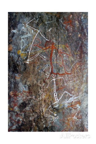 Aboriginal Rock Painting of Mimi Spirits from the Kakadu National Park