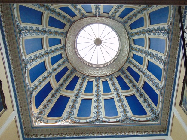 The magnificent blue and gold  ceiling