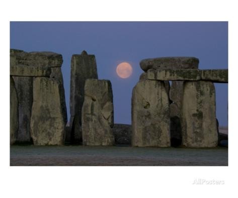 Stonehenge Moon  by Charles Bowman