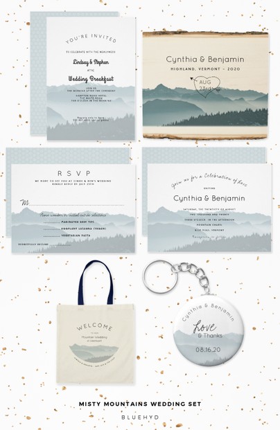 Misty Mountains custom wedding set