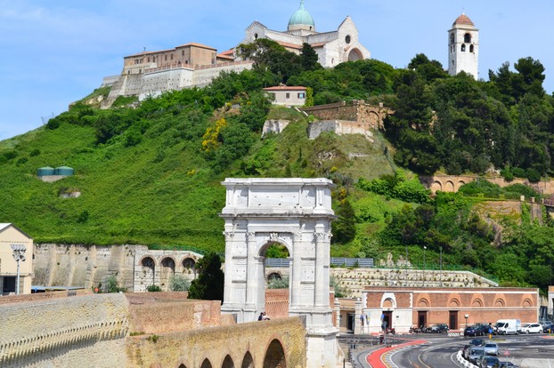 A view of Ancona, including the Cathedral and the Arch of Trajan
