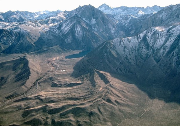 Terminal and lateral moraine at Convict Lake