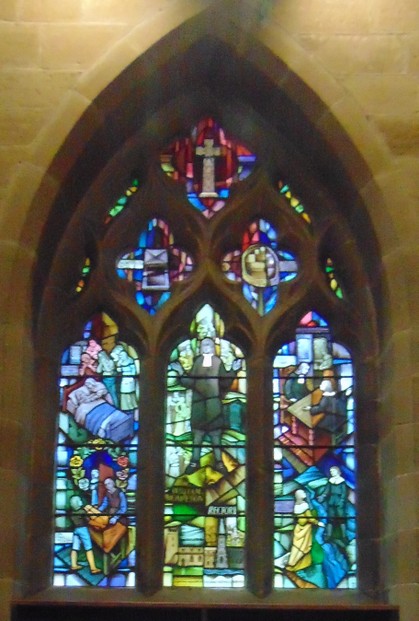 Plague window in Eyam church
