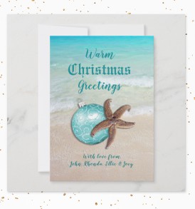 Starfish Warm Greetings, Flat Card - greeting front, photo back