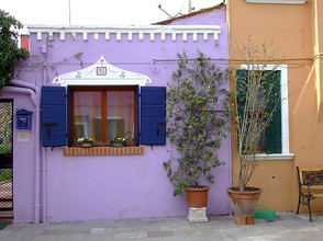 A small purple house
