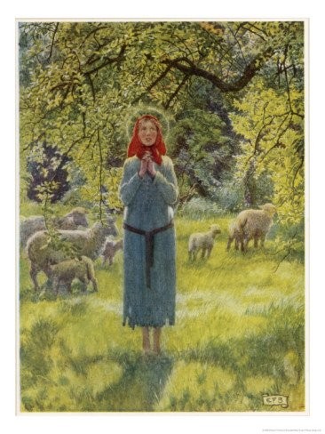 Jeanne D'Arc Hearing Her "Voices" While Minding Her Sheep at Domremy