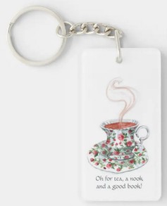 Tea, Nook, Good Book (keychain)