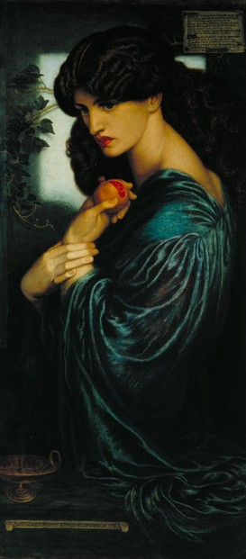 "Persephone"; 1874 oil on canvas by Dante Gabriel Rossetti (May 12, 1828-April 9, 1882)