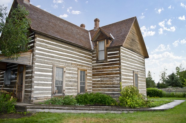 'Harison's Yellow', west-southwest corner (right) Tinsley House (1889), Museum of the Rockies, Bozeman, southwest Montana