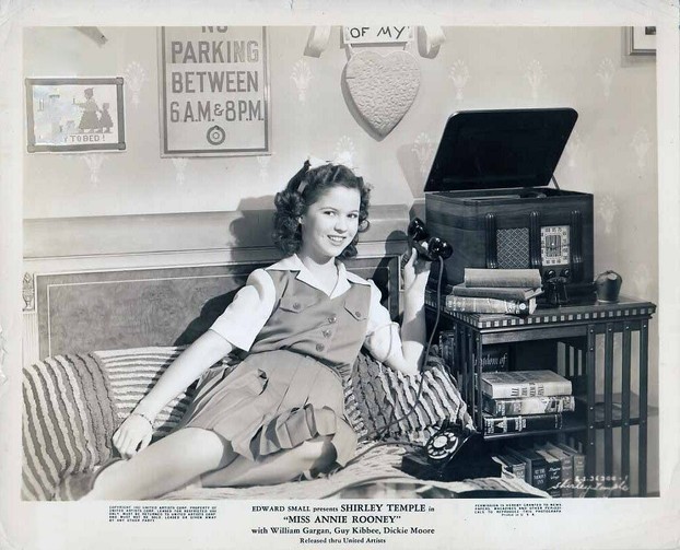 United Artists press photo of Shirley Temple in the title role of Miss Annie Rooney