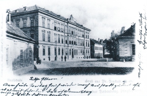 Realschule (1873) opened Nov. 15, 1874, at Herzog-Leopold-Straße 32, Wiener Neustadt, Lower Austria, northeastern Austria