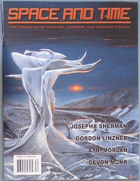 "Birdie" by Josepha Sherman appeared in Space and Time, issue 103 (spring 2008).
