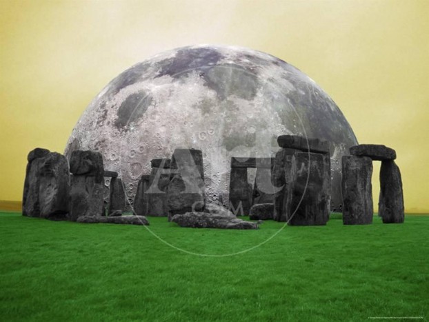 Full Moon over Stonehenge, England by Bill Bachmann