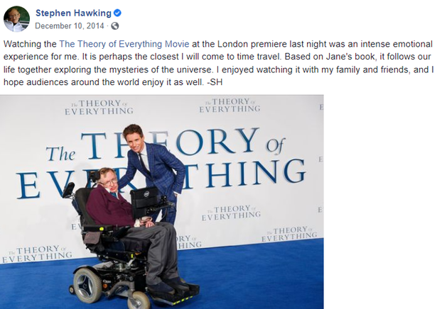Stephen Hawking, Eddie Redmayne; UK premiere The Theory of Everything, Odeon Leicester Square, London's West End; Dec. 9, 2014