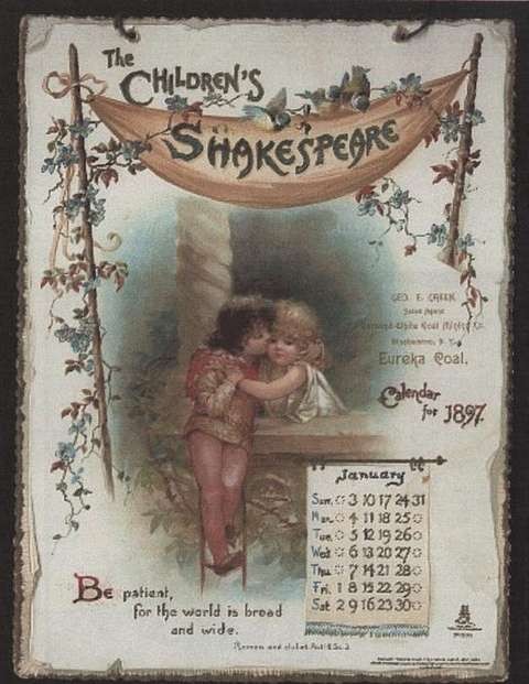 Children's Shakespeare calendar by Frances Brundage