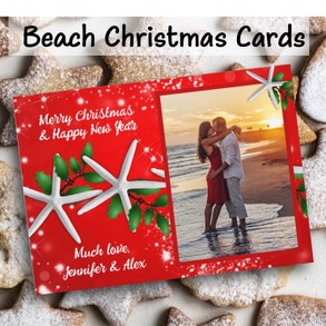 Beach Themed Christmas Card Collection