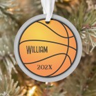 Basketball player ornament, photo on back