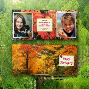 Double Folded Thanksgiving Photo Greeting Card
