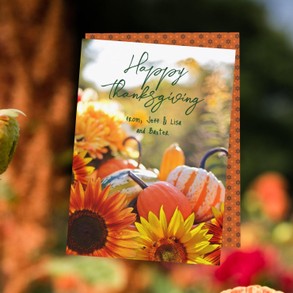 Sunflower Pumpkins Fall Greeting Card