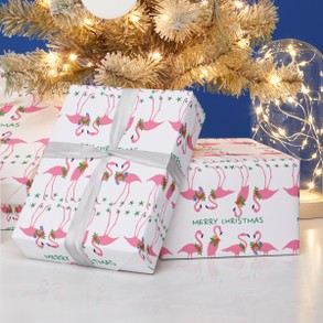 Flamingo Christmas wrapping paper