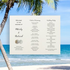 Sand Dollars Folded Big Wave Wedding Programs
