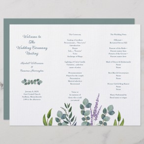 Eucalyptus Wedding Program Design