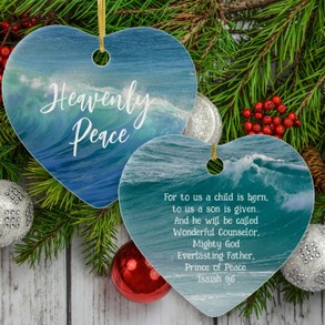Heavenly Peace Ocean Theme Scripture Ornament