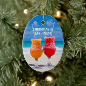 Tropical Drinks Warm Christmas Ornament