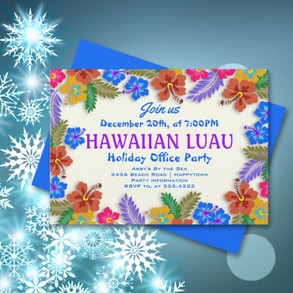 Luau Themed Holiday Office Party invitations