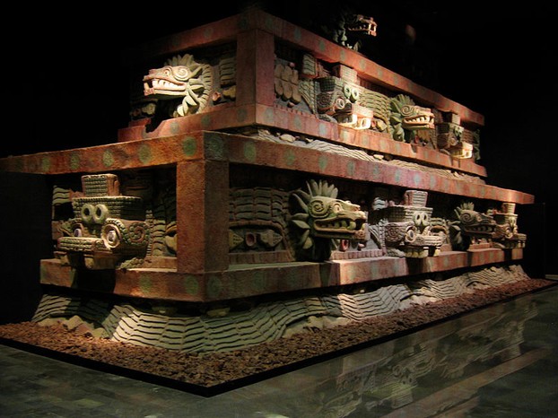 : Reconstruction of the facade of the Temple of the Feathered Serpent (Teotihuacán)