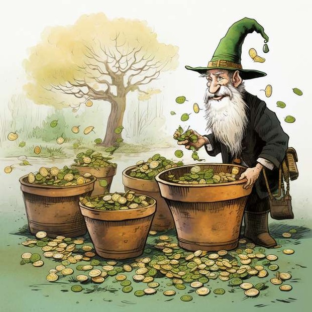 Leprechaun and Pots of Gold