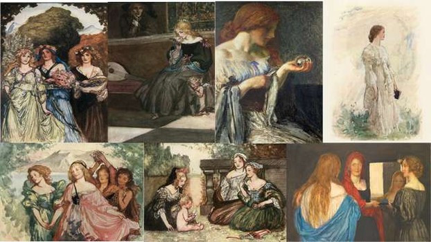 Paintings of redheads by R. Anning Bell