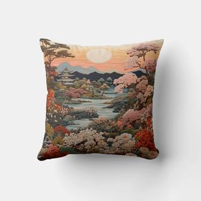 Japanese Landscape on soft furnishings