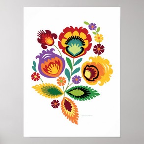 Polish Folk Art Orange Flower