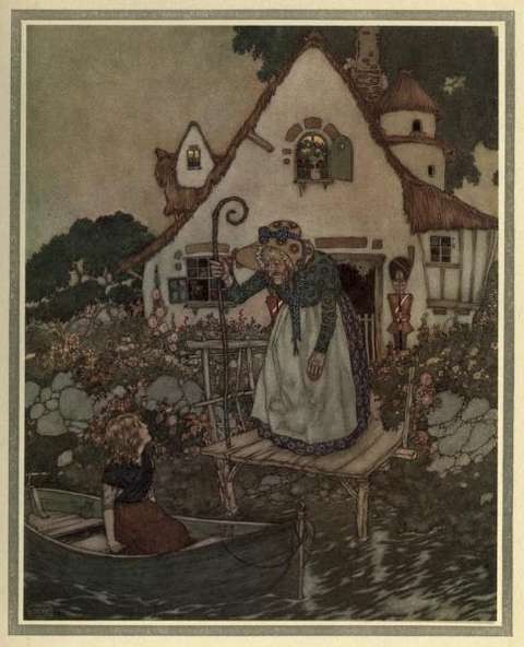 The witch from Snow Queen by Edmund Dulac (1882-1953)