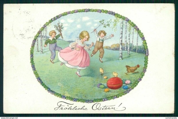 Vintage Easter greeting card by Pauline Ebner