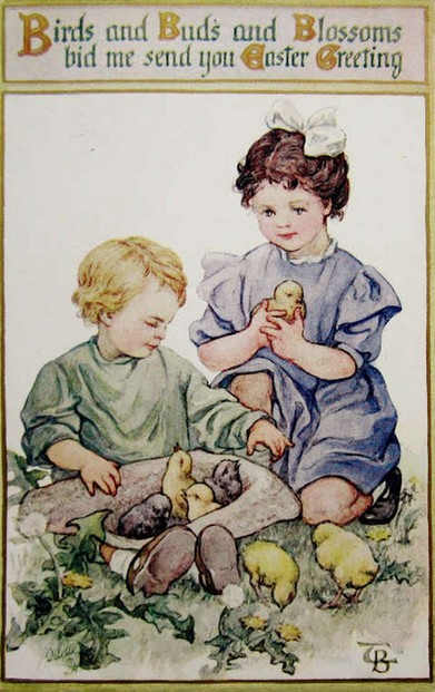 Vintage Easter picture card by Clara Miller Burd