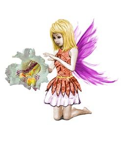 Catalpa Tree Fairy holding Flower by Yuichi Tanabe