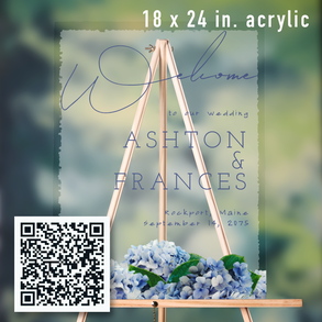 Bliss Acrylic sign, 18 x 24 inches: Scan QR code