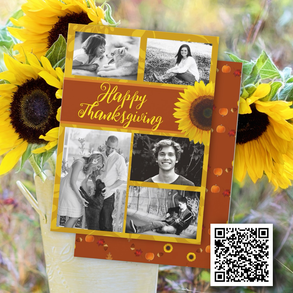 Sunflower Happy Thanksgiving photo card