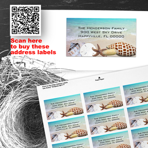 Seashell border address labels