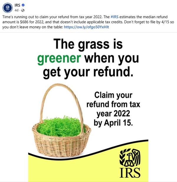 Wednesday, April 15, 2026, is due date for claiming 2022 federal tax refunds.