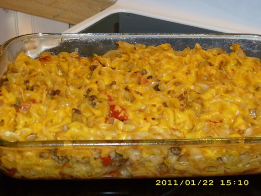 Taco Beef Noodle Casserole