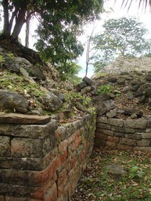 Ancient Paint at the Ruins of Labaantun, Toledo, Belize CA