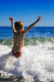 Child in sea 