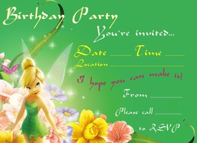 Free Tinker Bell Party Invitations