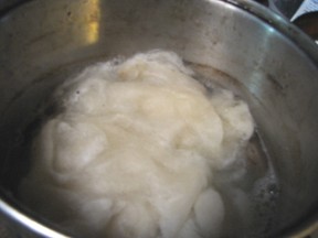 soaking wool