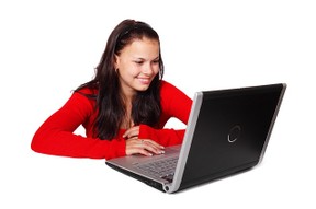 Woman checking emails