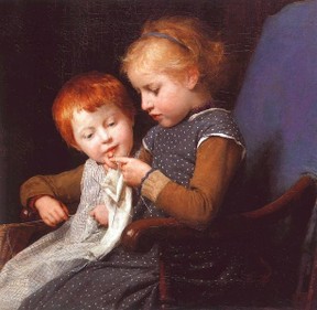 Girls Knitting