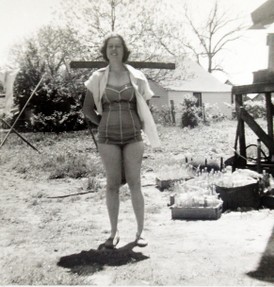 1950's woman in bathing suit